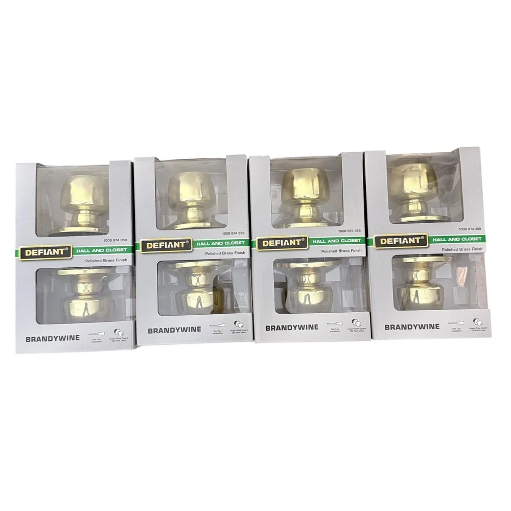 Defiant Brandywine‎ Hall Closet Door Knob Set Polished Brass Finish New